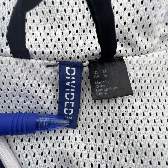 Divided Hooded Mens Red Blue Windbreaker Medium Long Sleeve Zip pullover Pocket - Picture 4 of 7